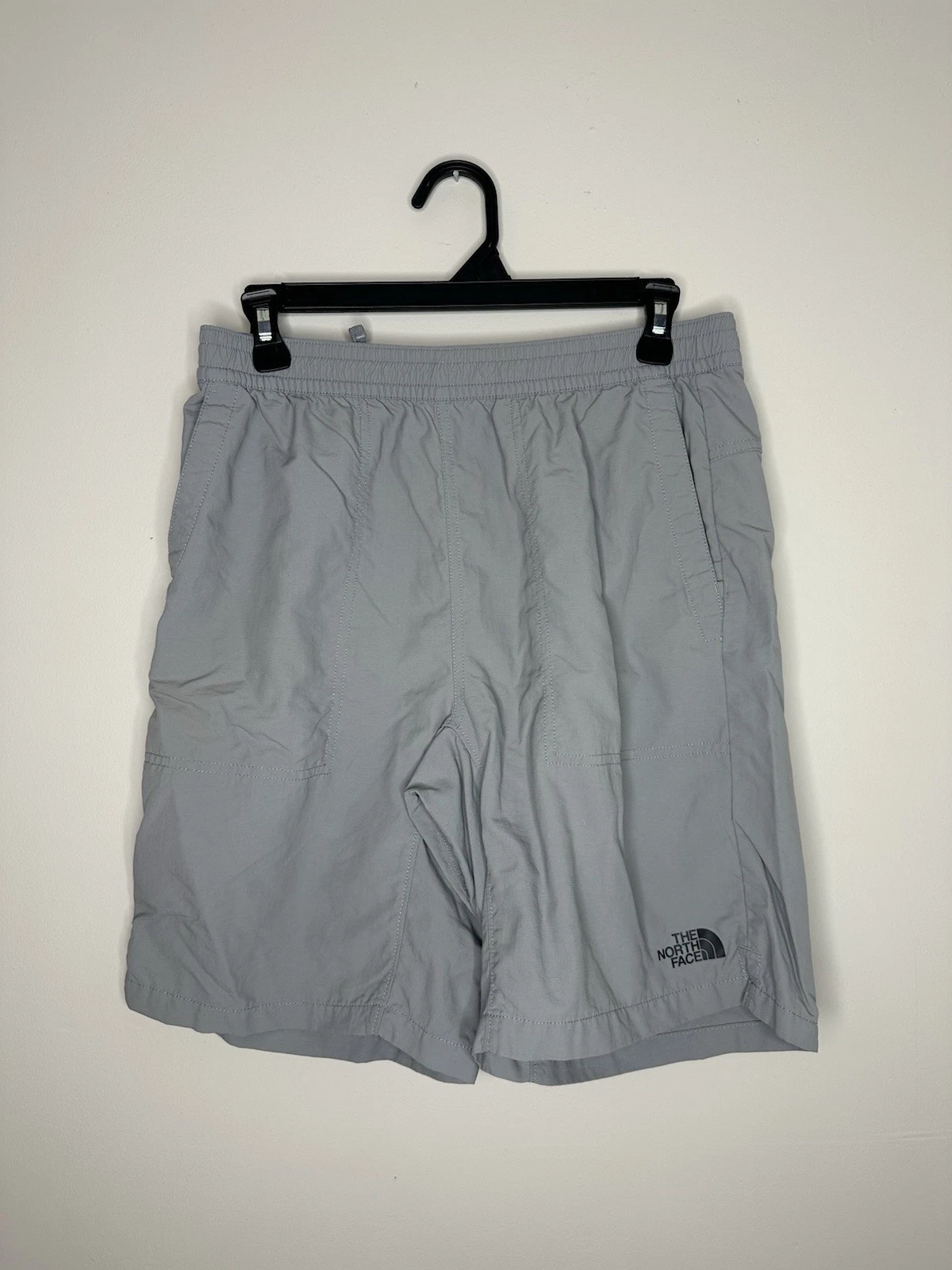The North Face Hiking Shorts Elastic Waist Gray Mens Small Drawstring Flashdry