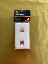 Wilson White Moisture Absorbing Wristbands Cotton Elastic Nylon Z1260