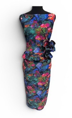 Chiara Boni La Petite Robe Floral Ruffle Midi Dress Size 6 $795