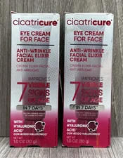 LOT OF 2 Cicatricure Eye Cream For Face Anti-Wrinkle Facial Elixir Cream 1oz