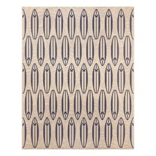 Mickey Mouse Surfboard Sand/Navy 9 Ft. X 13 Ft. Geometric/Animal Print Area Rug