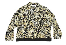 Chico's Zenergy Women's Size 3 Animal Print Full Zip Lightweight Bomber Jacket