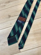 Vtg Polo Ralph Lauren Silk Repp Tie Navy Blue Green Pink Unlined Rare