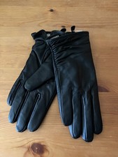 Genuine Sheepskin Leather Ladies' Gloves Black color Lightweight Sz 7