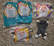 Vtg McDonald's 1990s Ty Beanie Babies Happy Meal Toys InComplete Set of 5