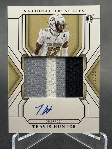 2025 Panini National Treasures Collegiate TRAVIS HUNTER  /25 TRUE PATCH AUTO RPA