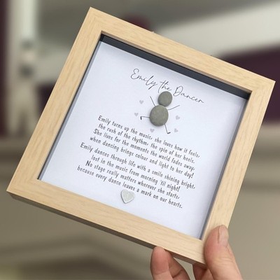Personalisiertes Tanzliebhaber Kiesel Kunst Geschenk Geburtstag Kieselbild Tänzerin Gedicht