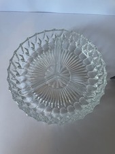 VINTAGE 3 COMPARTMENT DISH GLASS CRYSTAL NUTS NIBBLES RELISH SERVING BOWL RETRO 
