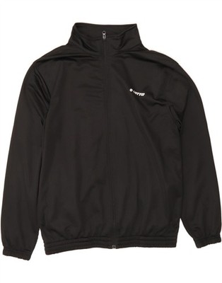 LOTTO Mens Tracksuit Top Jacket Large Black Polyester HJ13