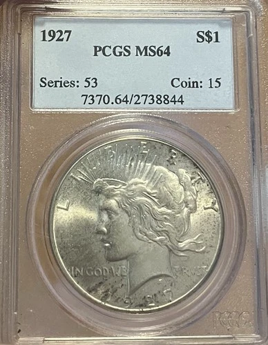 1927 PCGS MS64 Peace Silver Dollar