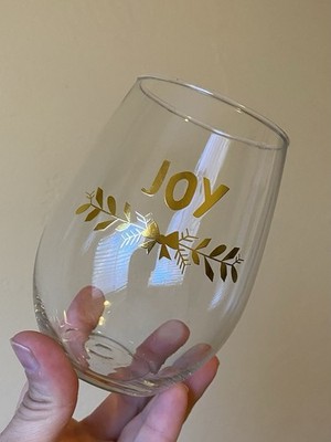 Festive Celebrate And Joy Drinking Glass Set Of 4 Hosting Party Cocktail