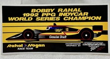 VTG 1992 Bobby Rahal #12 IndyCar Champion Sticker Miller Genuine Draft 3.75x8