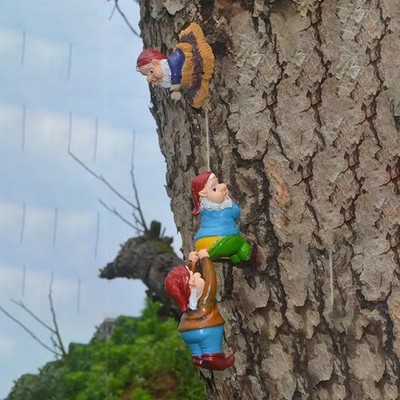 Dwarf decoration ornaments home garden outdoor hanging tree trunk ornaments
