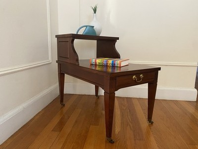 Vintage Mid-Century Mersman 7706 Two-Tier Rolling Step End Table