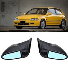 2pcs Carbon Fiber Spoon Side Door Manual Mirror Fr 1992-1995 Eg 2dr Honda Civic