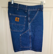 Carhartt Men's Blue Denim Carpenter Denim Utility Shorts 34