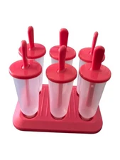 Evriholder Homemade Popsicle Mold Set Pink 4-Cavity Reusable Ice Pop Maker New