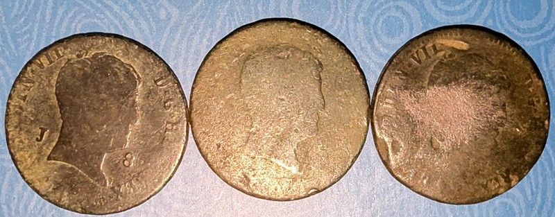 Spanish 8 Maravedis Large Old Rare Coin King Ferdinand VII Unknown Dates See Pic