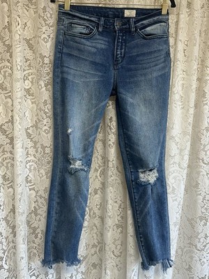 Bridge By Gly Distressed Mid Rise Ankle Skinny Jeans Size 27