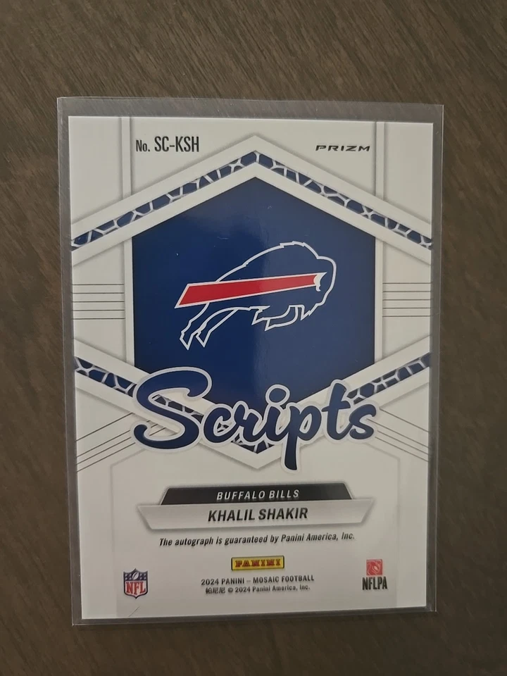 2024 Panini Mosaic Silver Scipts Autograph - Khalil Shakir Bills Wide Receiver  - Image 2 of 2