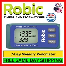 Walking Running Fitness Step Counter Tracker Robic M339 7-Day Memory Pedometer