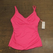 Anne Cole Womens Surplice Underwire Tankini Swim Top Pink Glow 36DD/38D