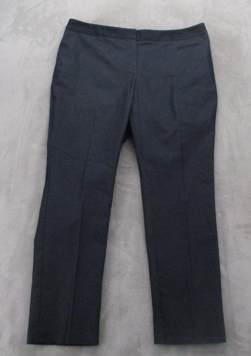 ladies straight leg dress pants Attention Womens 12 Blue Twill Stretch Career Work chiffon evening dress