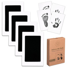 4-Pack Inkless Baby Hand and Footprint Kit - Mess Free Ink Pad for Newborn