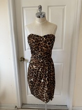 NWT Express Leopard print strapless bodycon dress Size Large