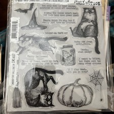 New Stampers Anonymous rubber stamp TIM HOLT SNARKY CAT HALLOWEEN