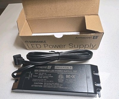 60-Watt Dimming LED Driver 12-Volt DC Universal+ AC Dimmable Power Supply 830600