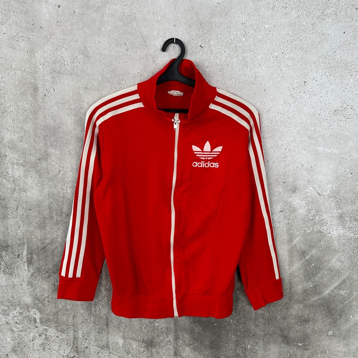VINTAGE ADIDAS 1970s RED TRACK TOP JACKET OLYMPIC GAMES MADE VINTAGE ADIDAS 1970s RED TRACK TOP JACKET OLYMPIC GAMES MADE
