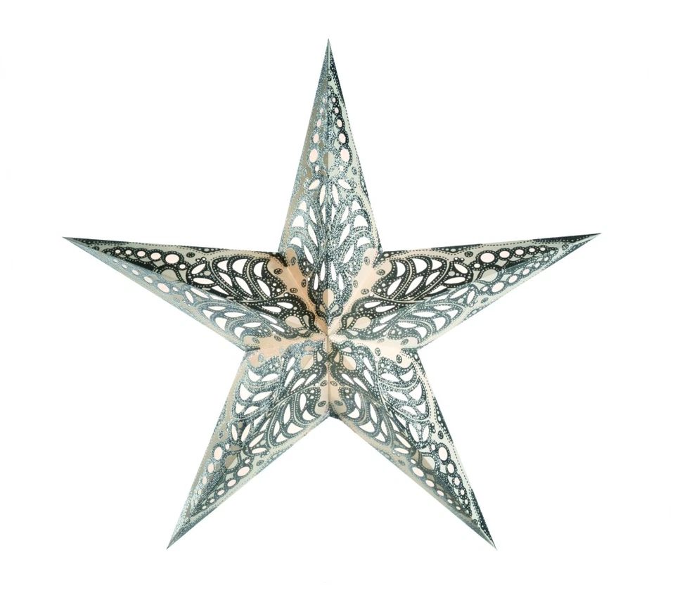 Estrella Papel Navidad Decoración Ventana Advent Plata Luces Brillo Reflective - Imagen 1 de 1