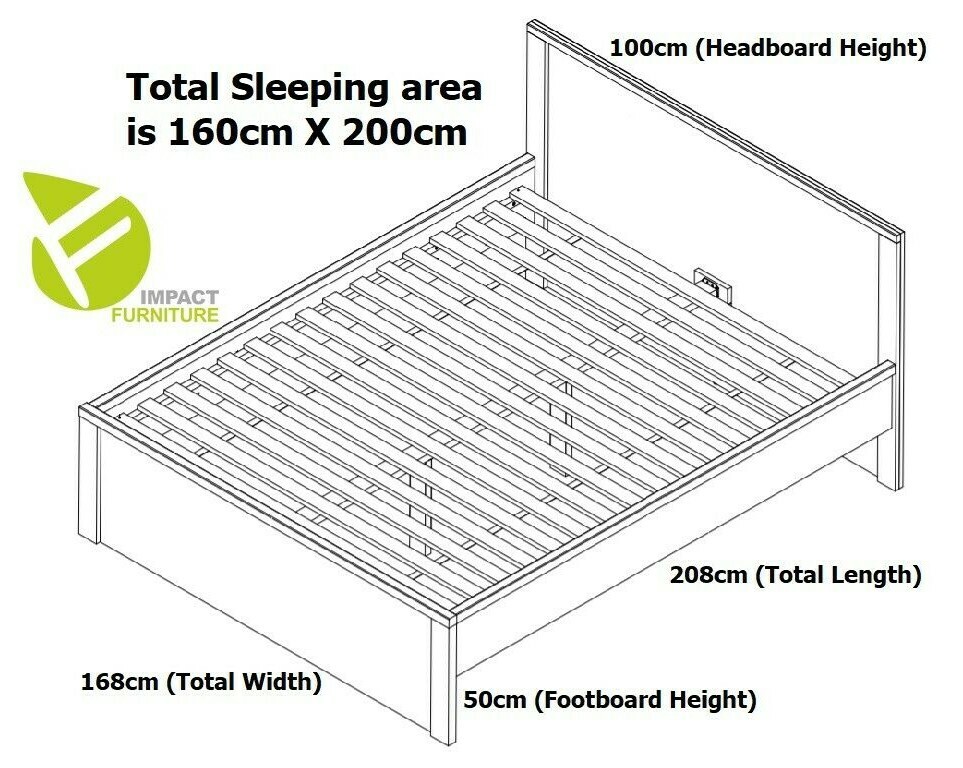Modern King Size Bed Frame Somona Oak with Solid Wood Bed Slats Kaspian Bedroom eBay