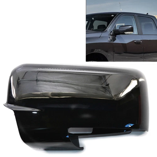 Left Black Mirror Covers W/ Bottom Turn Signal Cutout For Dodge Ram 1500 13-18