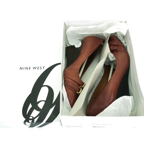 Nine West Zabaar pumps Womens Size 9.5 Dolce Wedge Pump Cognac Brown Leather - Picture 9 of 9