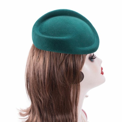 1pc Wool Felt Pillbox Hats Dress Fascinators Party Hat Women Wedding Headwear Ac - Picture 12 of 25