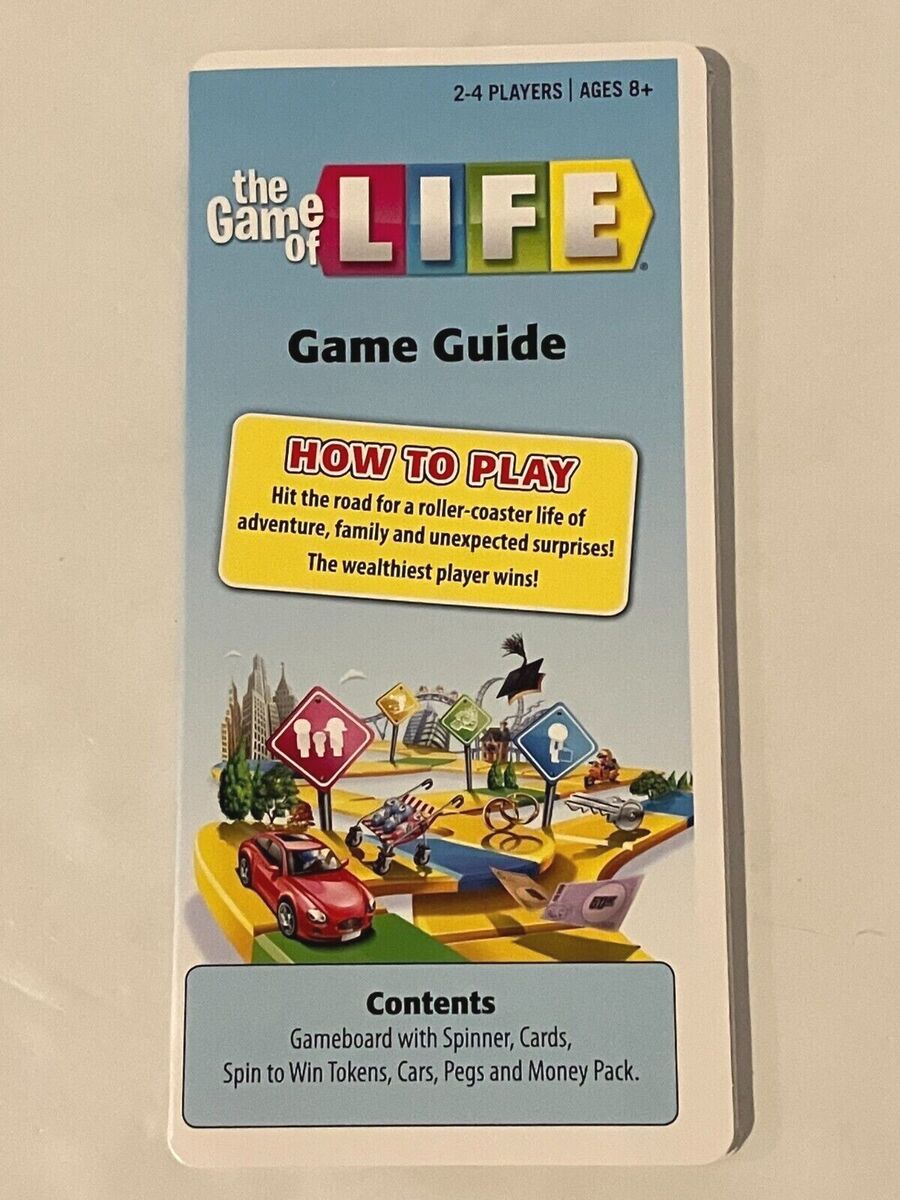 THE game of LIFE game board and instructions only 2007 replacement pieces