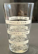VINTAGE DRINK RECIPE COCKTAIL MIXING GLASS