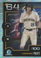 2025 Cooper Pratt Bowman Chrome #BTP-64 Scouts Top 100 - Milwaukee Brewers