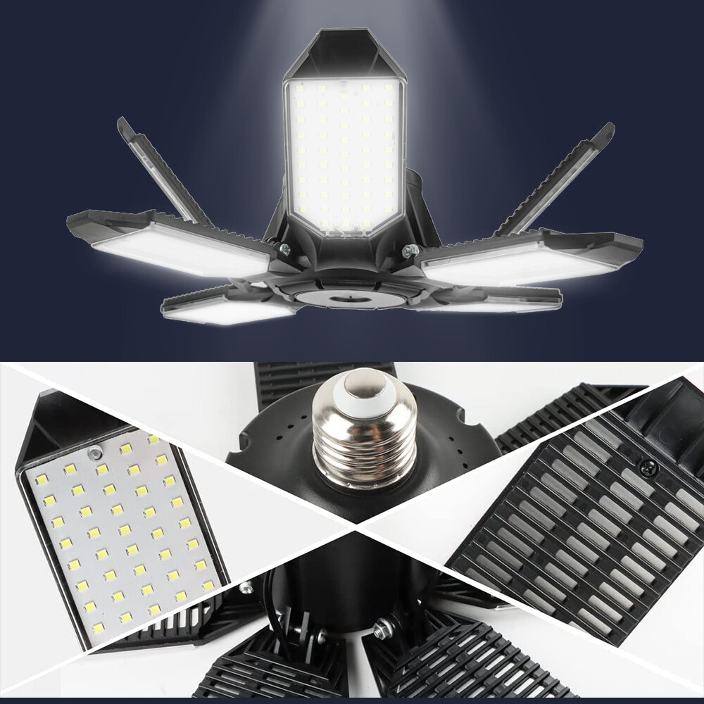 200W LED Garage Light Bright Work Shop Ceiling Lights Deformable Bulb Fixture