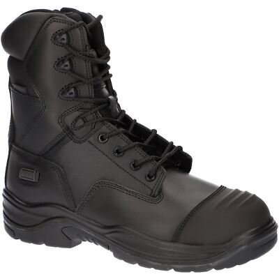 Magnum Rigmaster Side-Zip Leder Schwarz Sicherheitsstiefel Neu