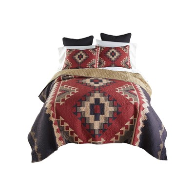 Donna Sharp King Bedding Set - 3 Piece - Mojave Red Southwest Quilt Set with ...