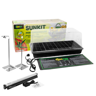 SUNKIT BPA-Free Seed Starting Mini-Greenhouse Kit with LED Grow Light and Stands