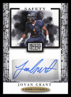 Jovan Grant RC Auto Black 2021 Sage Premier Draft A31 Warriors Rams