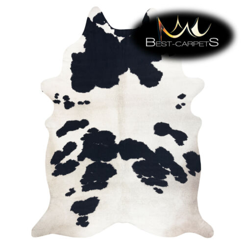 AMAZING artifical Cowhide Rug piebald Cow printed white black Large size Carpet - Afbeelding 1 van 6