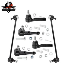 6pcs Lower Ball Joints Outer Tie Rods Sway Bar Links for Kia Spectra 2000-2003