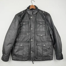 Cripple Creek Chore Coat Mens Large Black Bomber Jacket Ranchwear Outdoor