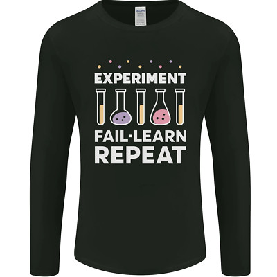 Wissenschaft Experiment Fail Wiederholen Chemie Geek Herren Langärmlig Maglietta