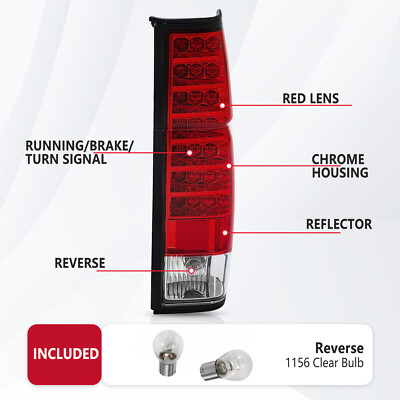 LED Tail Lights Brake Lamps DOT W/Bulbs For Nissan D21